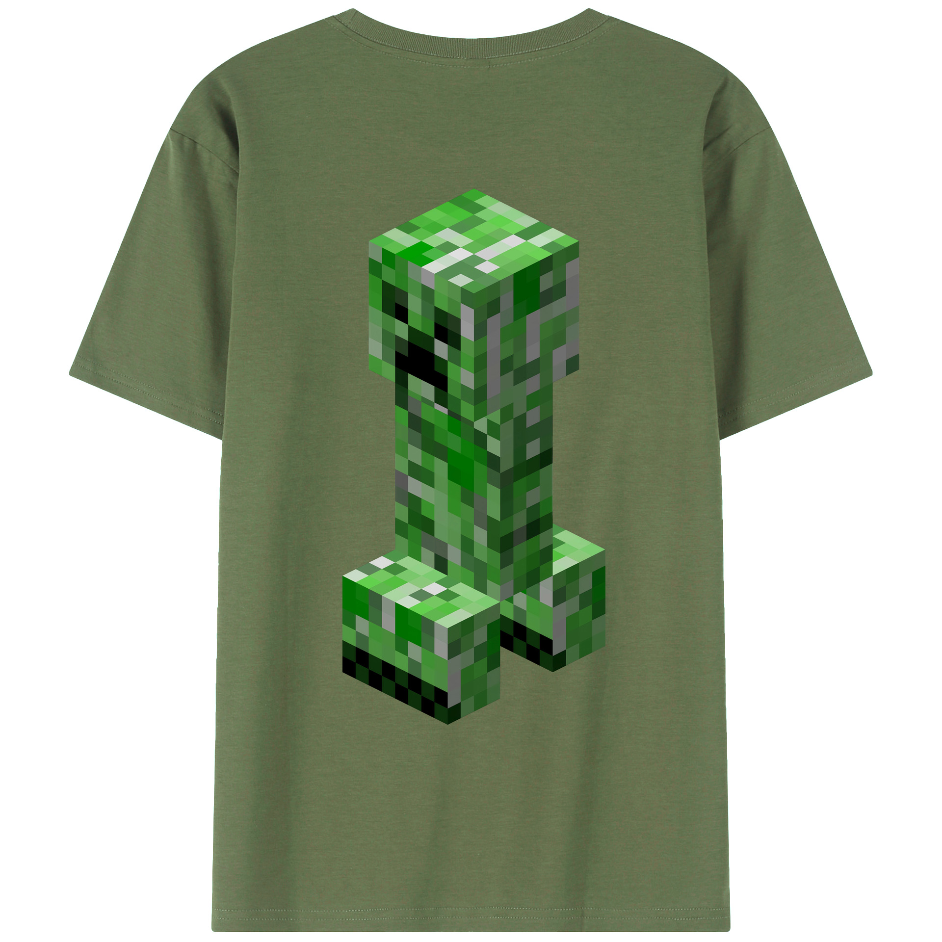 （画像用） マインクラフト ブロックの世界 Minecraft MC Block world 綿100％ メンズ半袖Tシャツ（バックプリント） 通気性
